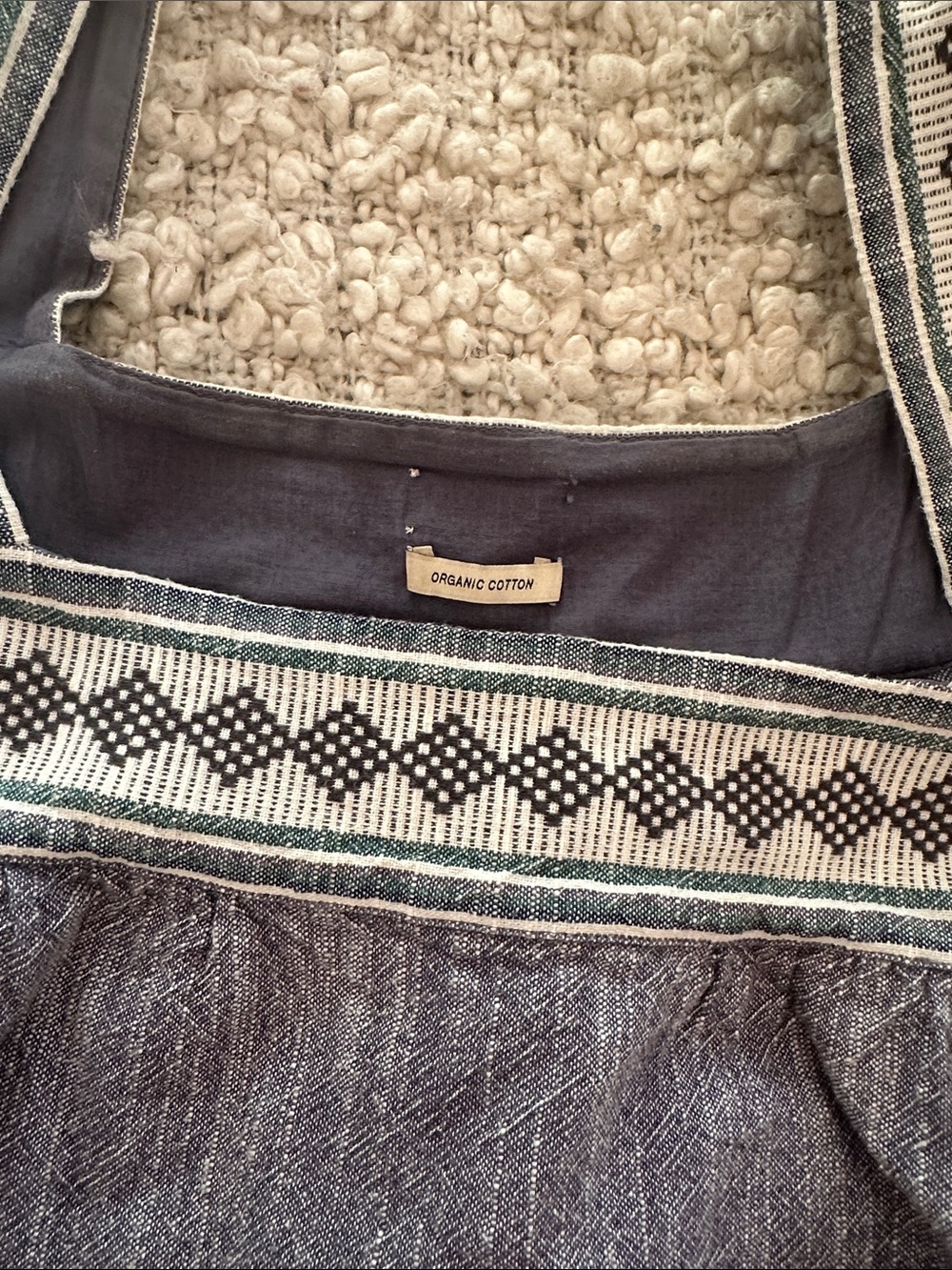 Faherty Blue Organic Cotton Embroidered Square-Neck Summer Dress - Picture 6 of 14